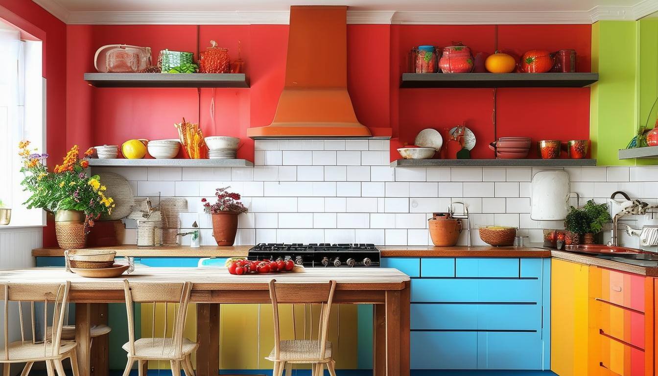 Colorful painted kitchen