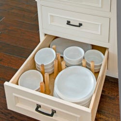 Dish Drawer with Dowel Dividers