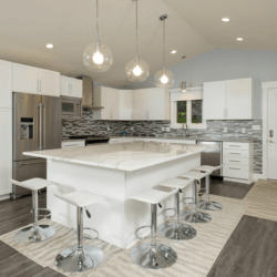 white custom cabinets in modern new home