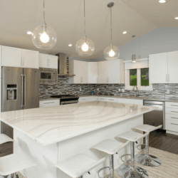 white custom cabinets in modern home